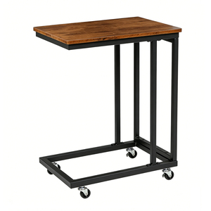 <span class=keywords><strong>Table</strong></span> d'appoint moderne de style nordique personnalisée, <span class=keywords><strong>plateau</strong></span> en bois, <span class=keywords><strong>table</strong></span> à roulettes en métal pour salon et chambre à coucher - Product Image 1