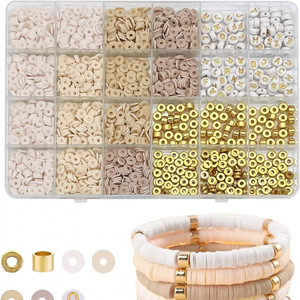 Kit de fabrication de bracelets DIY, perles en argile, perles à lettres, accessoires de bijoux pour filles, fournitures d'artisanat - Product Image 1