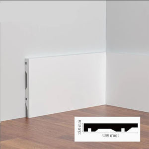 บัวพื้นตกแต่ง ดีไซน์ทันสมัย ผลิตภัณฑ์ใหม่ วัสดุ PS สีขาว กันน้ำ ขนาด 25*13 มม. แผ่นตกแต่งผนัง - Product Image 6