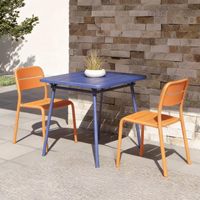 Table carrée en alliage d'aluminium pour l'extérieur, table à thé, chaise de loisirs, mobilier commercial pour cour, jardin, balcon, terrasse, restaurant
