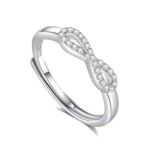 Anillos de Pareja a Juego de Plata de Ley 925 Antideslustre con Circonita Cúbica, Anillos de Compromiso, Promesa, Infinito y Amor, Proveedor de Joyería - Product Image 4