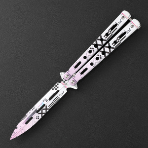 <strong>Butterfly</strong> <strong>Knife</strong> <strong>Trainer</strong> Uncut All-Steel Exercise <strong>Knife</strong> with 3cr13 Stainless Steel Blade for DIY Camping EDC Practice - Product Image 4