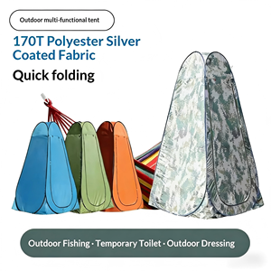 Tenda da Campeggio per Doccia, Toilette Mobile e Spogliatoio, Impermeabile Quattro Stagioni, Mimetica in Poliestere 190T con Borsa Portaoggetti Integrata - Product Image 1