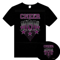 Transfert thermocollant personnalisé en strass extensibles, effet bling, pour maman de danseuse, avec paillettes thermocollantes, écologique, sans nickel, en cristal, pour t-shirts et articles de sport