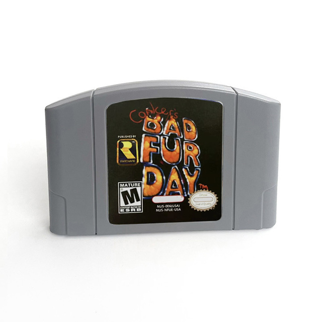 Conker's Bad Fur Day Retro Video Game Consoles USA Version in English N64 64bit Game Cartridge for N64