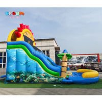 Toboggan aquatique gonflable à succès, toboggan gonflable commercial pour piscine