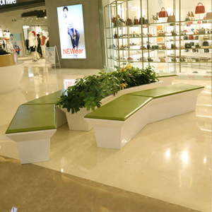 Chaise d'extérieur rectangulaire en fibre de verre, moderne et durable, pour centre commercial et jardin - Product Image 2