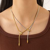 Collier lariat ajustable SongYi avec chaîne serpent, fermoir coulissant à pointe, bijoux de mode pour femmes, vente en gros