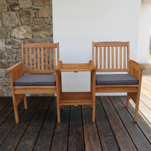 Contemporary Solid Pine Wood Chaise Lounge <b>Bench</b> Outdoor Water-Resistant Cushions Bedroom Courtyard Farmhouse Park Villa-Jack - Product Image 3