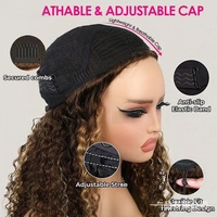 Perruques mi-longues 3-en-1 brun chocolat, bouclées birmanes, avec ligne de cheveux invisible, sans colle, en cheveux humains, perruque sans couture à porter sur le côté