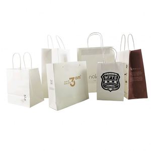 Sac en papier de soie de luxe en gros, nouveau design, sac cadeau brun kraft avec logo pour boutique, emballage pour artisanat et bougies, sac de shopping noir - Product Image 2