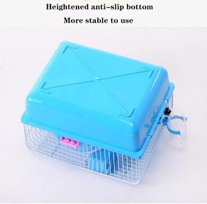 Trend Pet Hamster Cage Portable Small Nest Cage Square Metal Tray PP <b>Plastic</b> Wire Material Hook Loop Closure Sport Running <b>Wheel</b> - Product Image 4