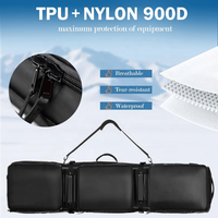 Sac de transport à roulettes pour ski et snowboard, avec roues pour voyage aérien, en tissu 900D, extensible de 155 à 185 cm, protection rembourrée polyvalente pour skis doubles, bottes et casque