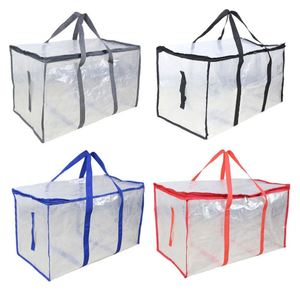 Sac de rangement pour vêtements en PP transparent, sac de déménagement robuste transparent avec poignée, adapté au rangement et à l'organisation à domicile - Product Image 1