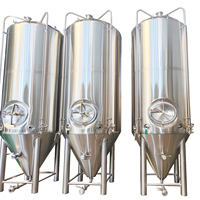 Fermenteur à bière de qualité supérieure 1000L avec chemise de refroidissement à alvéoles pour brasserie, également adapté à la fermentation du vin, capacités de fermentation allant de 2000L à 500L