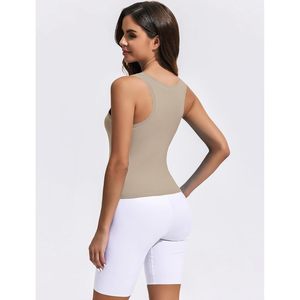 FOXA Women's Scoop Neck Racerback Yoga <b>Top</b> Breathable Spandex Polyester Crop Tank Sleeveless Workout Shirt - Product Image 2