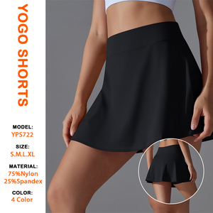 Vêtements de sport de course pour femmes <span class=keywords><strong>Badminton</strong></span> Tennis Golf Jupe OEM LOGO personnalisé Mesdames Nylon élastique 2 en 1 avec poche latérale <span class=keywords><strong>Short</strong></span> de yoga - Product Image 2