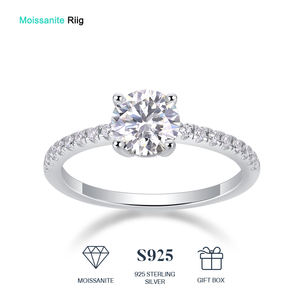 Anillo de bodas de plata de ley 925 para mujer al por mayor 3CT VVS D GRA certificado Moissanite joyería diamante anillo de compromiso conjunto - Product Image 1