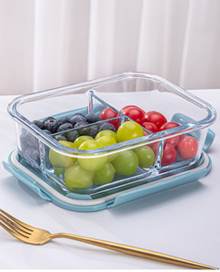 High Borosilicate Glass Heatable <strong>Lunch</strong> <strong>Box</strong> Bento <strong>Box</strong> with Square Design and Lid for <strong>Microwave</strong> Preservation - Product Image 3