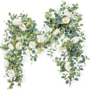 Guirnalda de Hojas de Eucalipto Blanco de 1.8M, Fácil de Obtener, para Decoración de Bodas, Hogar y Jardín - Product Image 1
