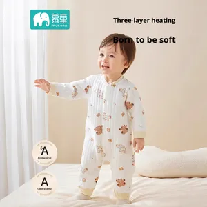 Autumn <strong>Winter</strong> Newborn <strong>Baby</strong> One-Piece Quilted Cotton Pajamas Warm Thickened Romper Cute Monk-Style Design for Crawling <strong>Clothes</strong> - Product Image 5