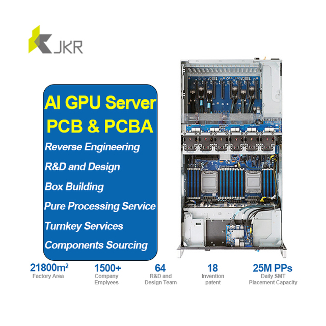 Custom PCB PCBA Clone AI GPU Server Board Reverse Engineering Multilayer Printed Circuit Board Assembly Bom Turnkey Service