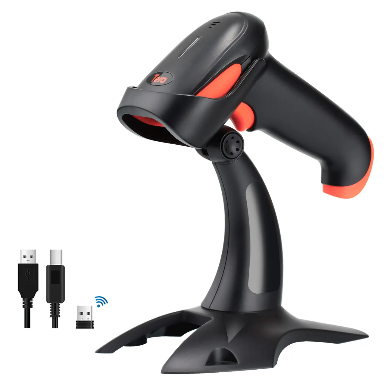 Tera Wireless&Wired 1D 2D QR Blue tooth Barcode Scanner Vibration Alert Scanner Barcode with Stand HW0002-Z