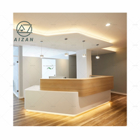 Comptoir de réception de poste d'infirmière moderne personnalisé de conception libre hôpital bleu et blanc réception de bureau de réception mobilier dentaire