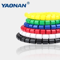 Tube spirale flexible et durable en PE de 8 mm - 3 mètres, gaine de gestion de câbles multicolore 12V/24V pour la maison, le bureau et l'électronique automobile