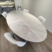 Table de luxe Tulipe Italie Tables en marbre de Carrare avec chaises Vente à chaud Table à manger pour cuisine Salle à manger