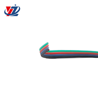Câble plat en silicone noir Yuezhen, 4 conducteurs, 24 AWG, 600V, en cuivre étamé, souple et flexible, à fils parallèles