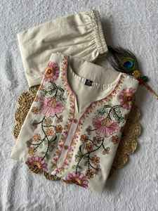 Kurti de algodón Khadi de alta calidad con conjunto de pantalón para mujer, atuendo étnico de Kurta, ropa informal tradicional india para oficina y Festival - Product Image 3