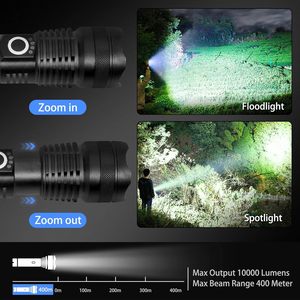 ไฟฉาย LED ฉุกเฉินแบบพกพา กันน้ำกลางแจ้ง ABS 1200 ลูเมนส์ ชาร์จ USB ได้ ระยะส่องไกล 500-600 เมตร มาตรฐาน IP55 - Product Image 2