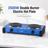 Nouvelle arrivée : plaque chauffante électrique portable à double brûleur plat pour cuisine domestique, chauffe rapidement