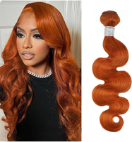 Lots de cheveux 10A couleur orange, ondulés, vierges, 100% cheveux humains brésiliens Remy de qualité supérieure pour femmes noires