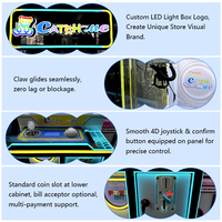 MAKER Nouveau design Mini machine à griffes d'arcade, distributeur de jouets pour parc d'attractions, accepteur de billets, prise US, machine à attraper les poupées à fort rendement