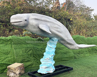Statues d'animaux marins animatroniques, baleine blanche, personnalisable