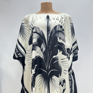 Vestido Africano Talla Grande <span class=keywords><strong>de</strong></span> Fábrica, Boubou con Estampado Tropical <span class=keywords><strong>de</strong></span> Palmeras y Flamencos, Kaftán <span class=keywords><strong>de</strong></span> Dubái, Túnica Maxi <span class=keywords><strong>de</strong></span> Satén para Vacaciones <span class=keywords><strong>de</strong></span> Verano - Product Image 2
