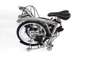 Vélo pliant 20 pouces pour femme, cadre en titane, entièrement amorti, avec freins à disque et 3 vitesses - Product Image 5