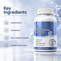 Capsules d'ergothionéine AKG en marque blanche OEM/ODM – Soutien cellulaire anti-âge avec glutathion, PQQ, spermidine, resvératrol et collagène