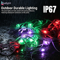 Lampes LED ponctuelles intelligentes extérieures permanentes, adressables RGB SMD5054 WS2811 DC24V 36V IP67 étanches, pour projets de gouttières et de corniches de maisons