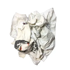 Industriel Blanc T-shirt Chiffons de Nettoyage En Coton Avec Sac de 10Kg