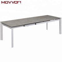 Table à manger extensible en verre de style moderne Nouveau modèle de table basse en métal de grande taille pour le bureau ou la maison