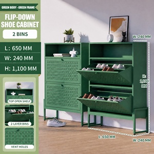Meuble à chaussures moderne en acier perforé, facile à assembler, gain <span class=keywords><strong>de</strong></span> place, pour entrée, rangement <span class=keywords><strong>de</strong></span> chaussures, vente en gros - Product Image 6