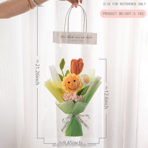 Graduación Temporada Regalo Punto Girasol Cara sonriente Sombrero Ramo Flor eterna - Product Image 4