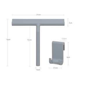 Đen Silicone Vòi Hoa Sen Squeegee Sạch Wipers Water Blade Với Silicone Hook/Kim Loại Chủ - Product Image 3