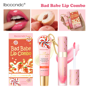 Bad <strong>Babe</strong> Lip Combo Long Lasting Moisturizing Glossy Deeply Hydrates Smoothing Lip <strong>Oil</strong> and Lip Balm Set Skin Care Gift for Women - Product Image 2