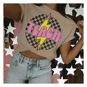 High Quality Teacher Logo Heat Transfer Vinyl Label Plastisol Ink DTF Transfer Designs Ready to Press for T Shirt - Product Image 1