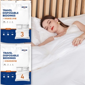 Einweg 3-teiliges 4-teiliges Vliesstoff Anti-Milben Europäisch-Amerikanischer Stil Reise-Bettwäsche-Set Bettbezüge Kissenbezüge Kingsize-Bett - Product Image 2