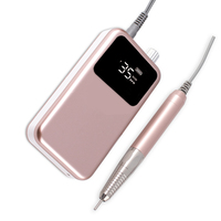 Lime à ongles électrique or rose grand écran 35000 tr/min E jeu de limes pour perceuse à ongles en gel acrylique paquet de logo privé portable